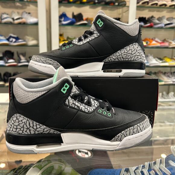 Jordan 3 Retro Green Glow (GS) size 6.5Y Pre-Owned - Picture 2 of 8